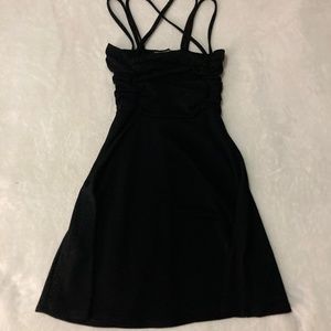 Streetwear Society mini dress crossover in black (SMALL)